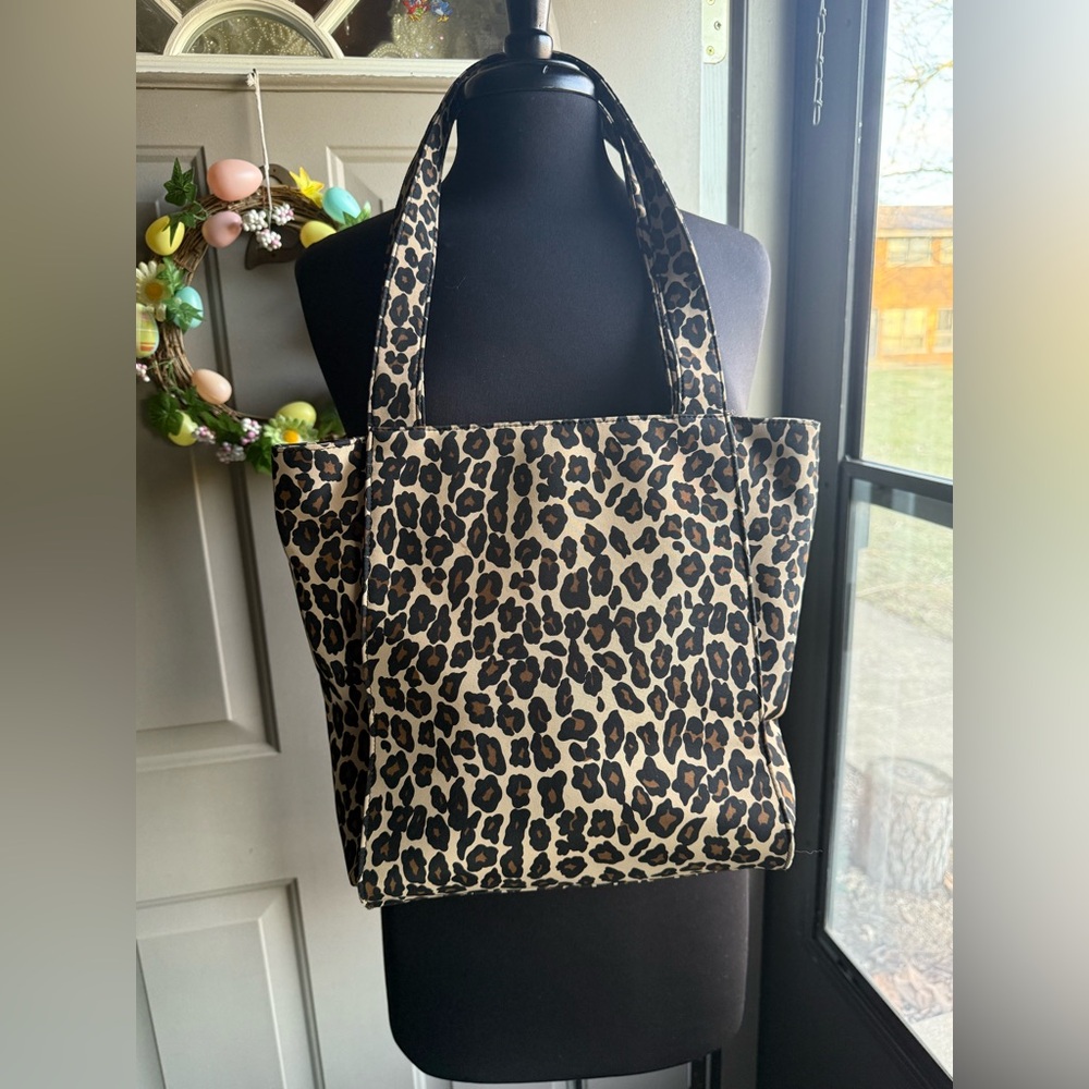 Vintage 90s Nine West leopard print shoulder bag tote